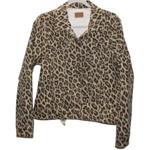 Judy Blue Women's Large Animal Print Jean Jacket